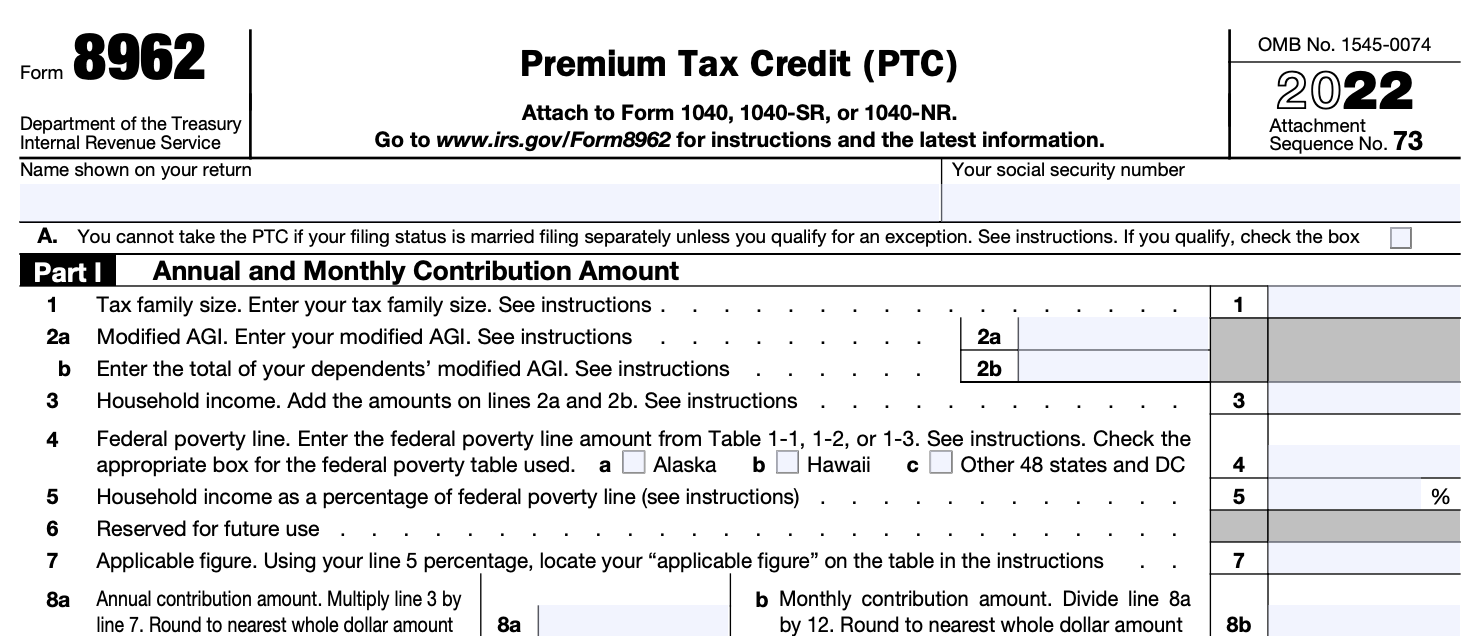 All About IRS Form 8962 and Calculating Your Premium Tax Credit Nasdaq