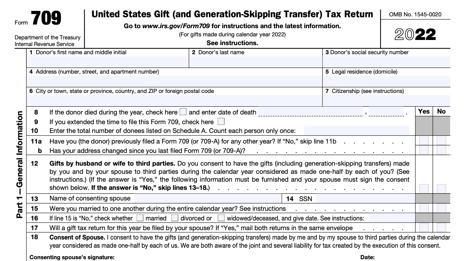 Irs Form 709 For 2023 Printable Forms Free Online