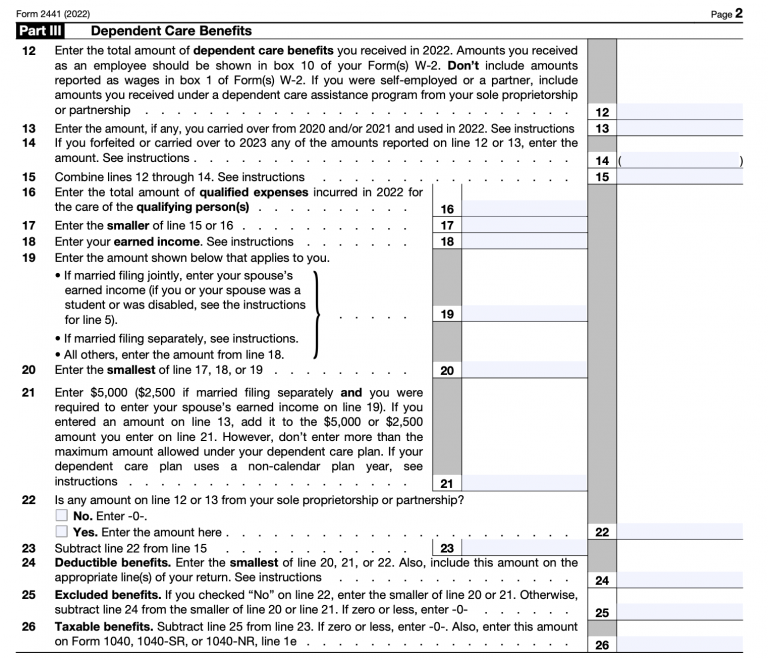 All About IRS Form 2441 - SmartAsset