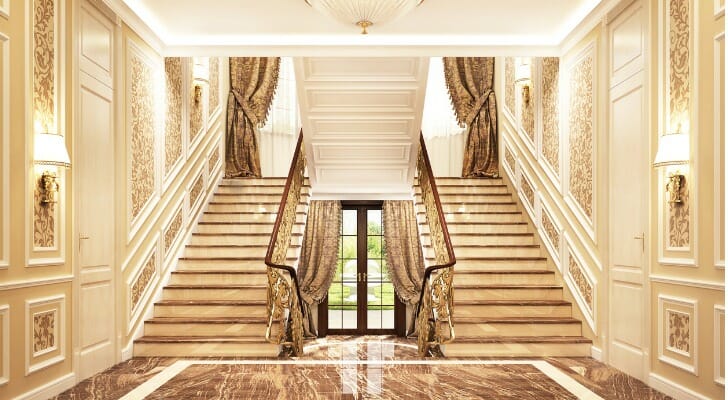 Entrance hall of a big mansion
