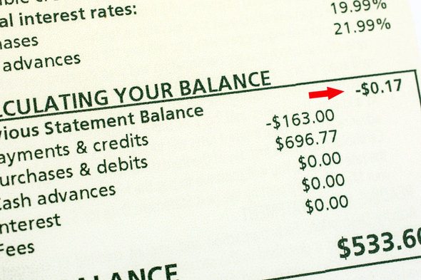 bank of america credit card statement balance vs current balance