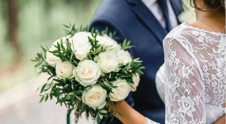 Happy bride and groom