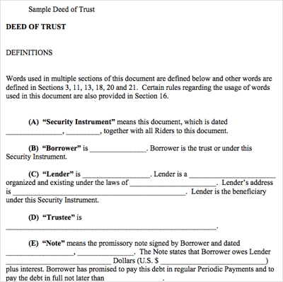 deed of trust meaning mortgage