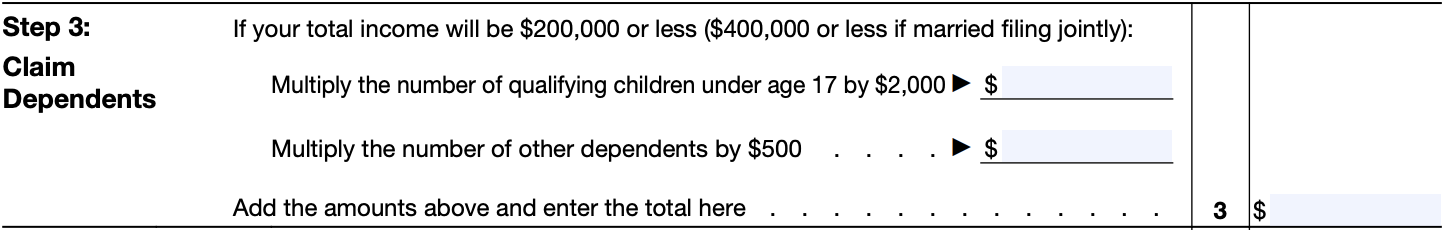 SmartAsset: 2021 W-4 Form (Step 3: Claim Dependents)