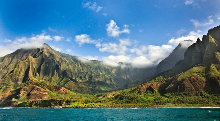 The Na Pali coast and the Waimea Canyon of Kauai, Hawaii