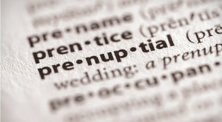 Dictionary definition of "prenuptial"