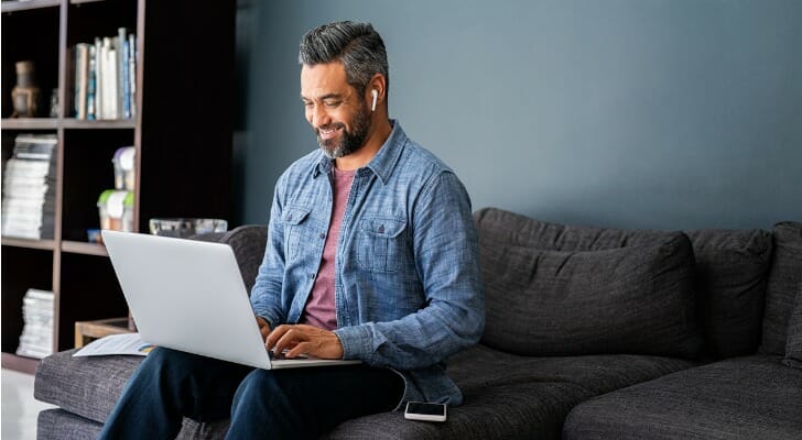 Man preparing his tax returns