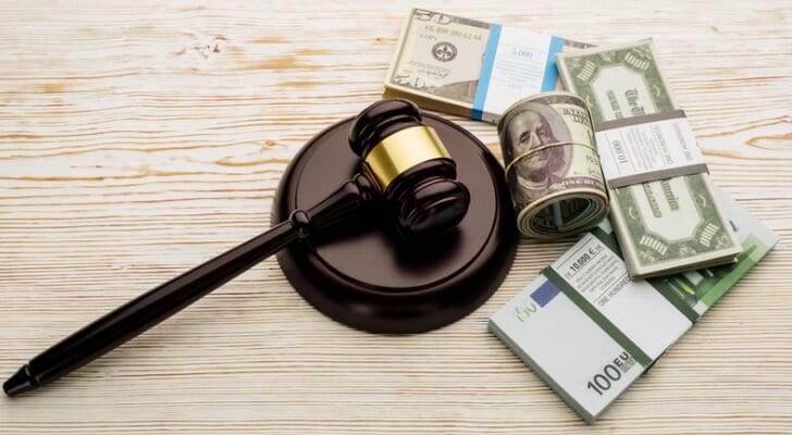 Gavel and paper money