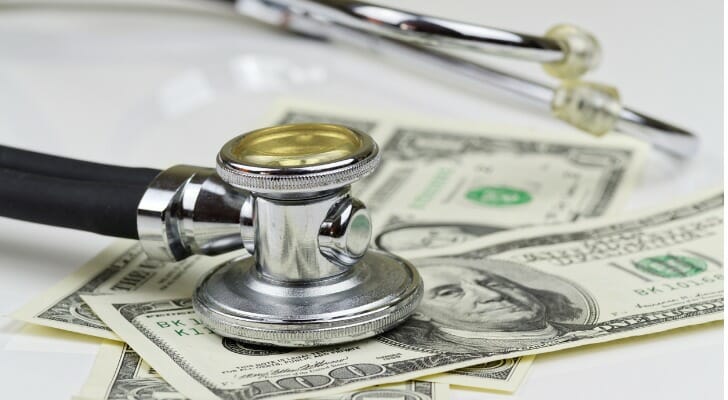 Stethoscope and paper money