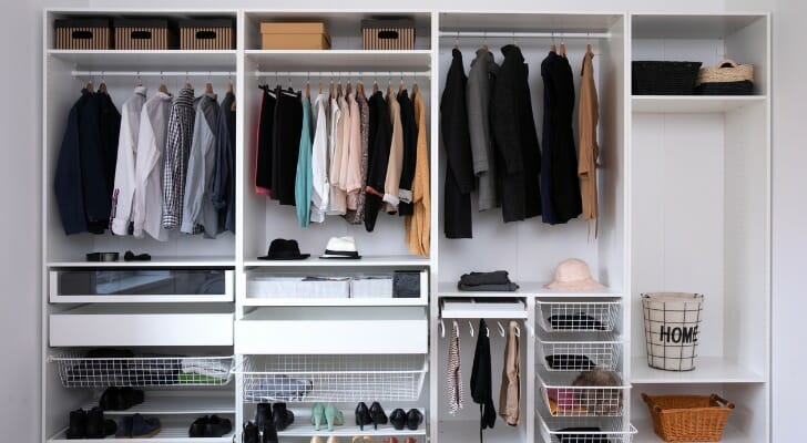 A closet full of clothes