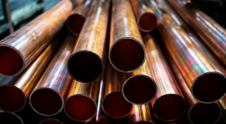 A shipment of copper pipes