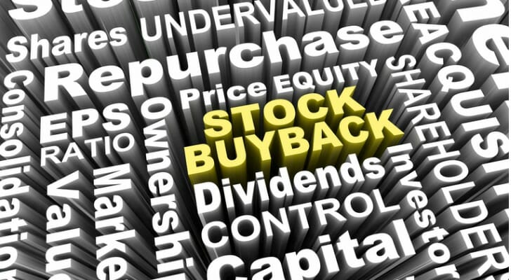 Sign saying "Stock Buyback"