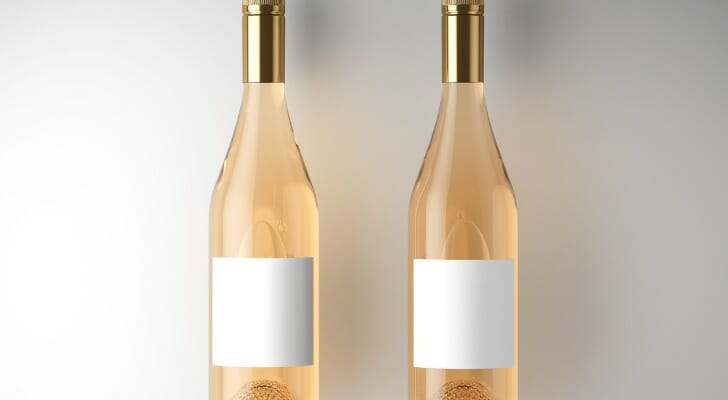 Two bottles of private label wine