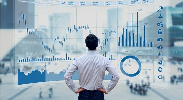 Trader checks a stock chart