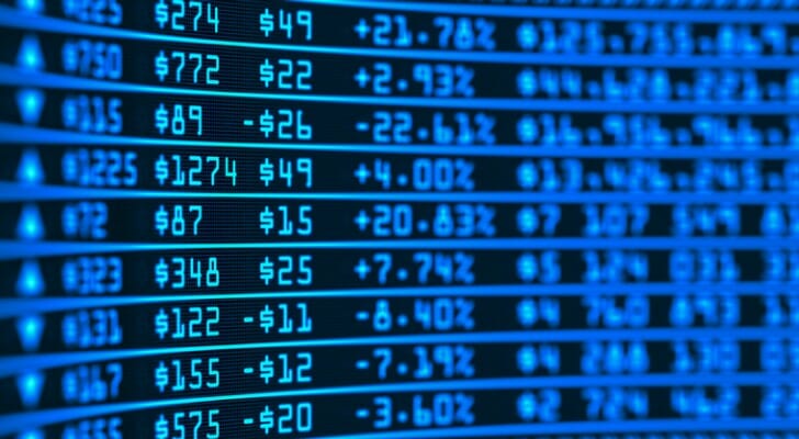 Digital stock price chart