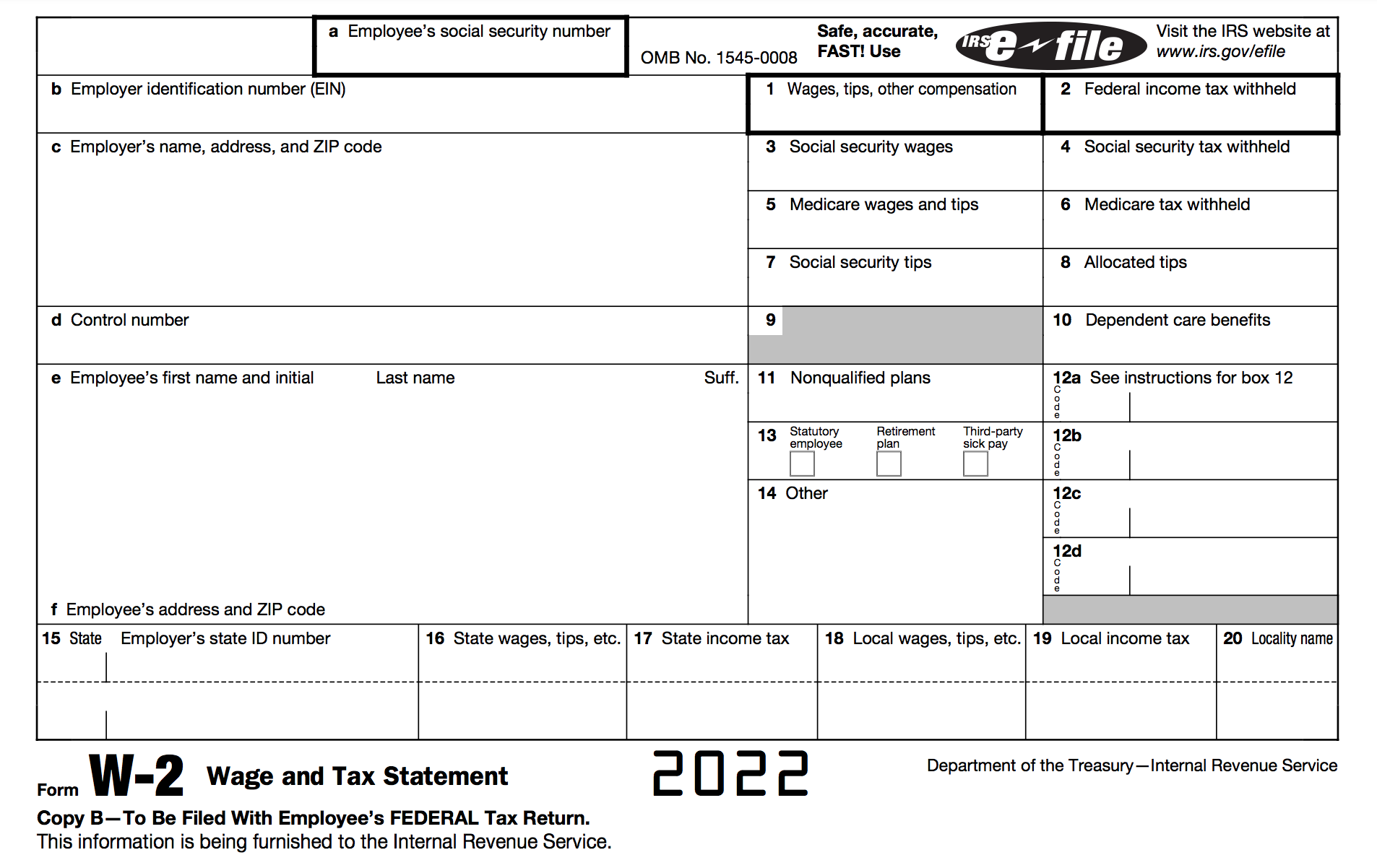 W-2 Form 2022