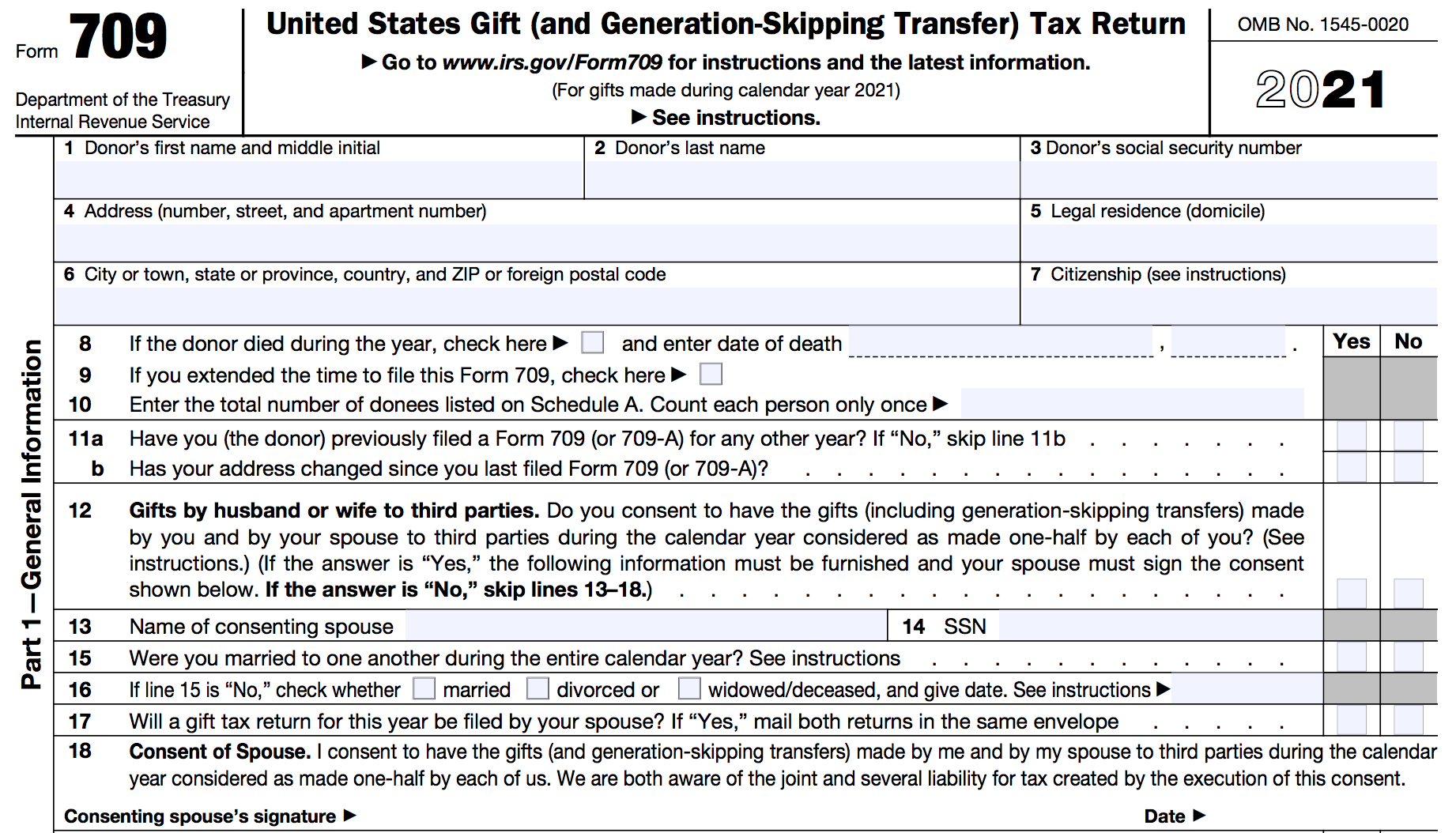 form 709 gift splitting