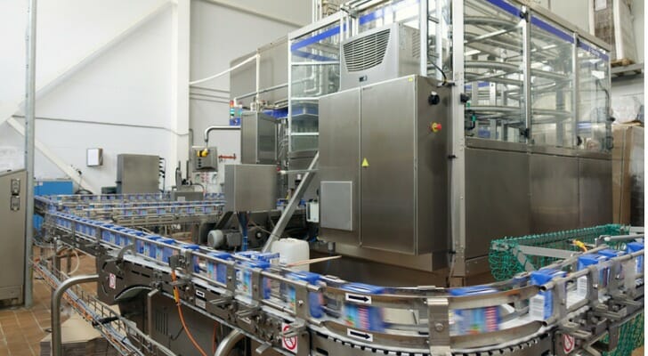 New conveyor line at dairy plant