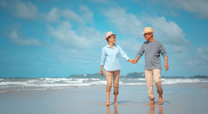 Senior couple on a beach