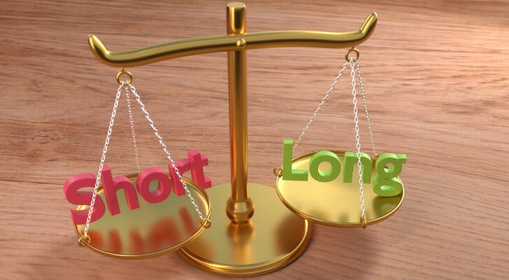 Scale that weighs "SHORT" and "LONG"