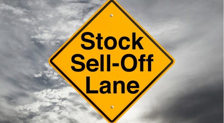 "Stock Sell-Off Lane" traffic sign