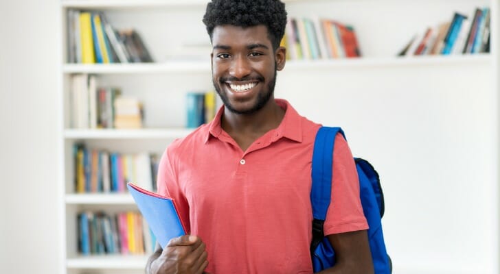 Young black man in college