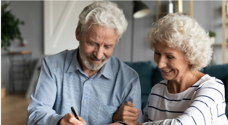 Older couple sign their living trust