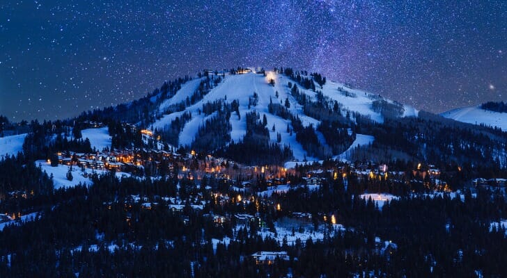 Deer Valley in Park City, Utah, at night