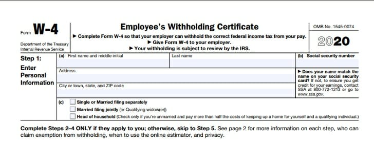 tax form for work