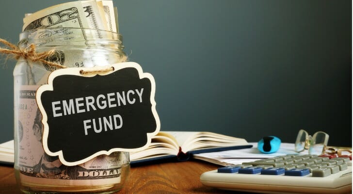 Jar full of emergency fund money