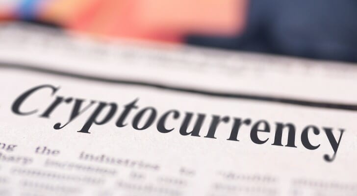 "Cryptocurrency" written in a newspaper headline