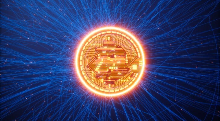 Glowing bitcoin