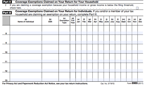 Irs Fillable Form 8965 - Printable Forms Free Online