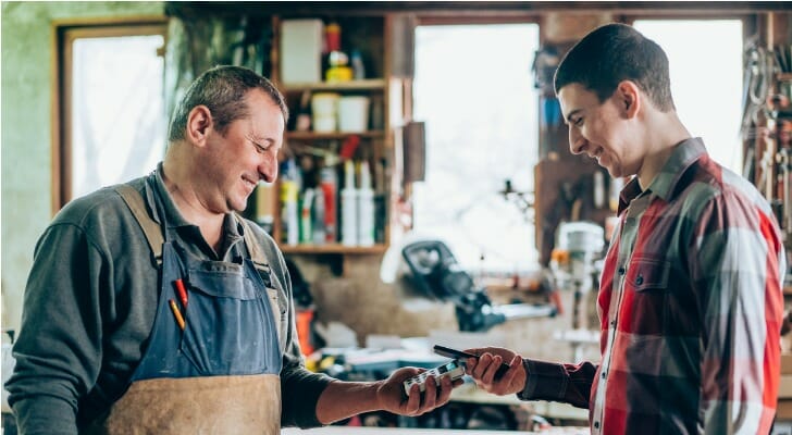 Man in a wood-working shop