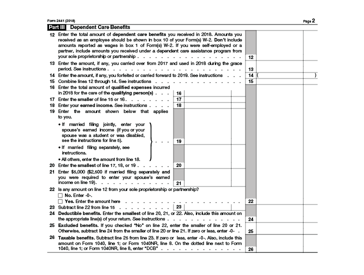 All About Irs Form 2441 Smartasset