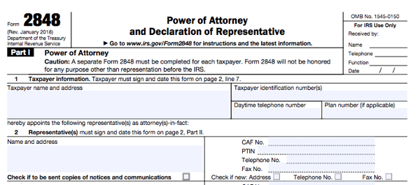 All About Irs Form 2848 Smartasset