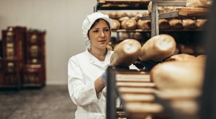 A baker in a bakery