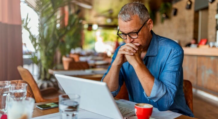 Investor studying his finances