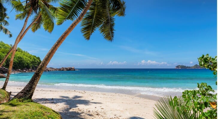 A Caribbean island beach