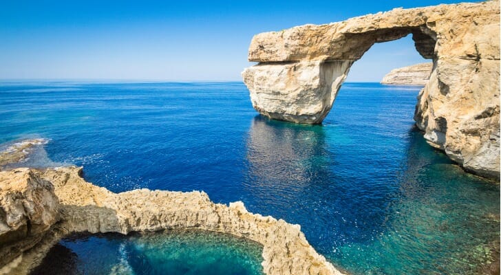 The world famous Azure Window inMalta's Gozo Island